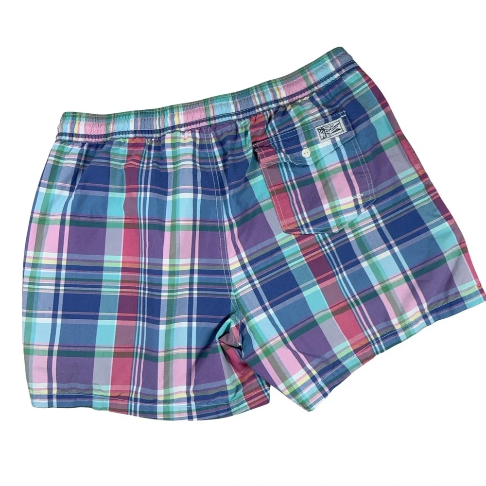 Polo Ralph Lauren Swim Trunks Men's Size XL Pony Plaid Inseam 5